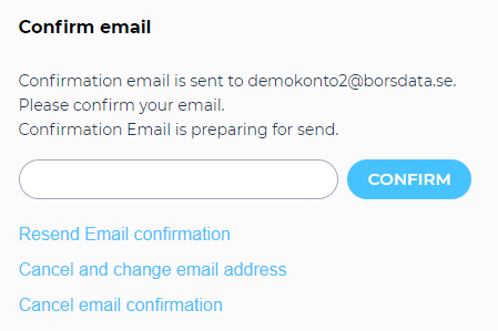 Confirm email